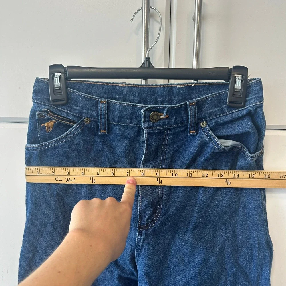 Vintage Wrangler Jeans Womens 12 Average Blue Denim High Rise Straight Leg USA